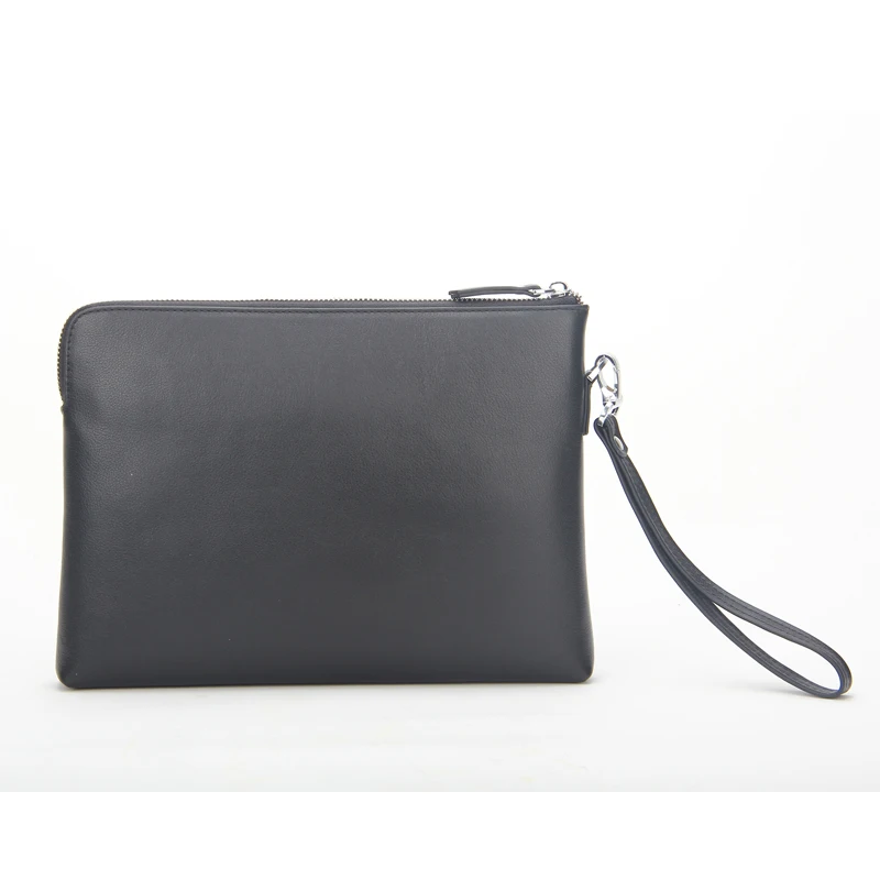 China Supplier Fashion PU Leather Hand Bags Clutch Bag with Zipper Strap