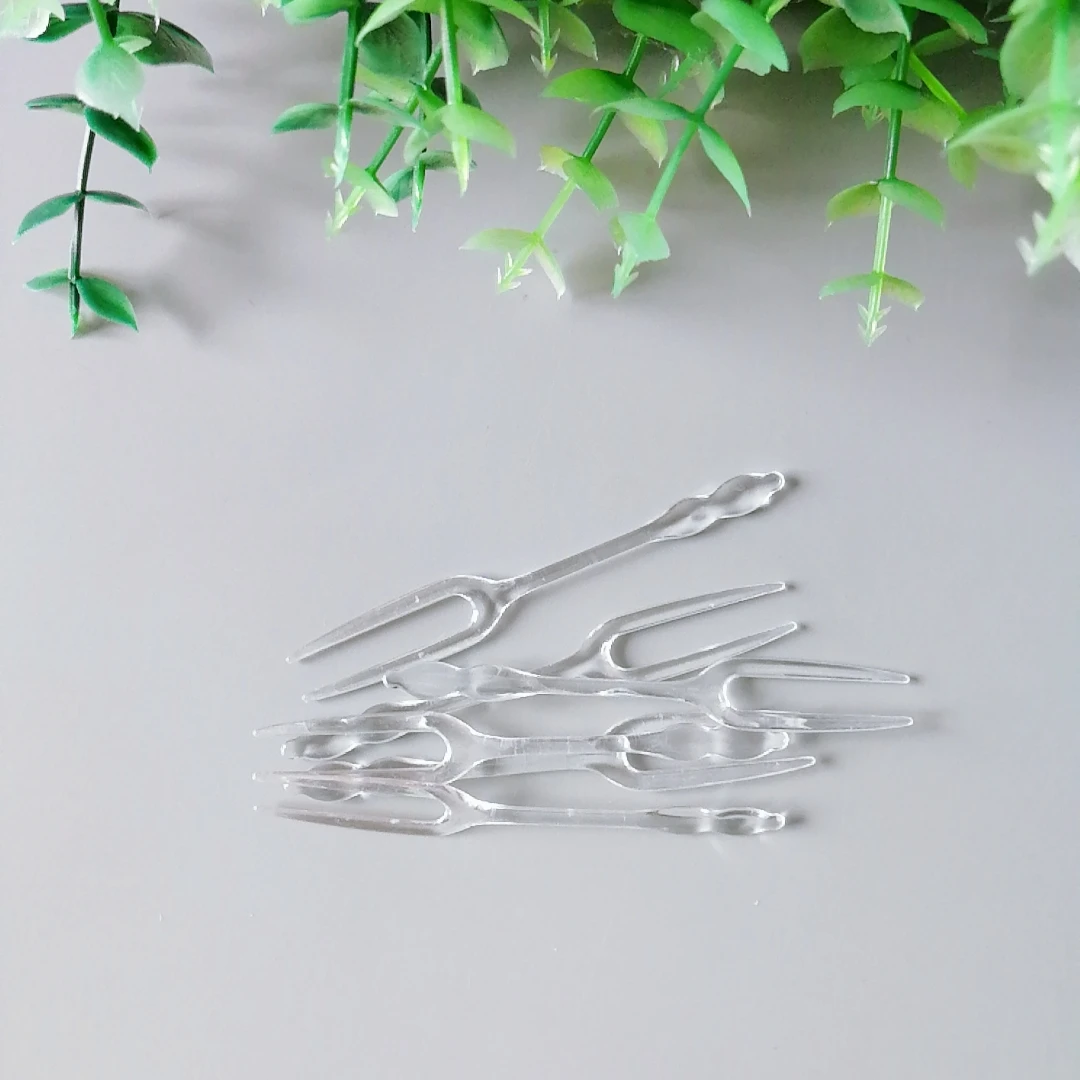 plastic disposable fork for fruits disposable mini  birthday cake forks  small plastic fork