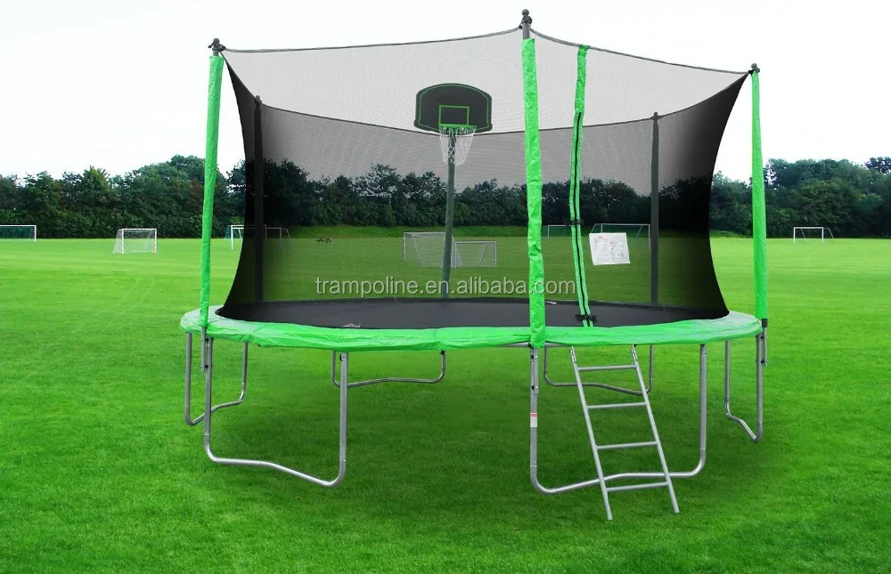 14 футов OEM Профессиональный садовый Спорт на открытом воздухе ASTM яркий ПВХ и баскетбольный обруч круглый батут