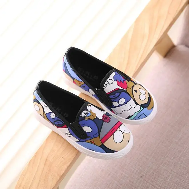 Children s canvas shoes 2016 autumn baby girls single cartoon recreational running flat garden shoes kids