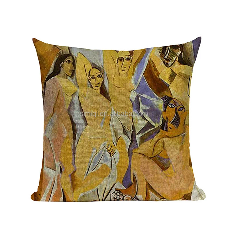 Pablo Picasso Famous Paintings Cushion Covers The Starry Night Surrealism Abstract Art Cushion Cover Beige Linen Pillow Case