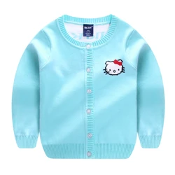 Wholesales European Style Girls Coat Hello Kitty Beautiful Stylish Girls Sweater Cardigan