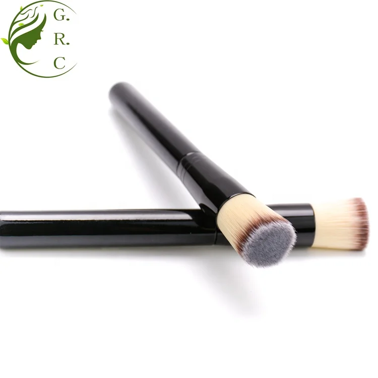 Wholesale Synthetic Single Kabuki Brush Angle Flat Top Liquid Oval Foundation Buffing Brush Private Label Foundation Brush