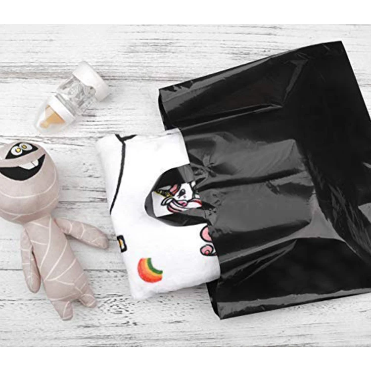 Custom unisex large black wholesale tote recycle plastic shopping bag for cloths