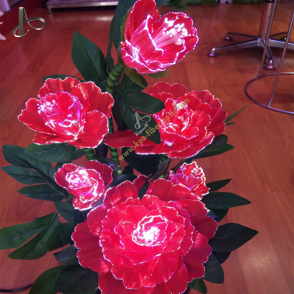 China Factory Artificial Colorful Led Fiber Optic Silk Flower