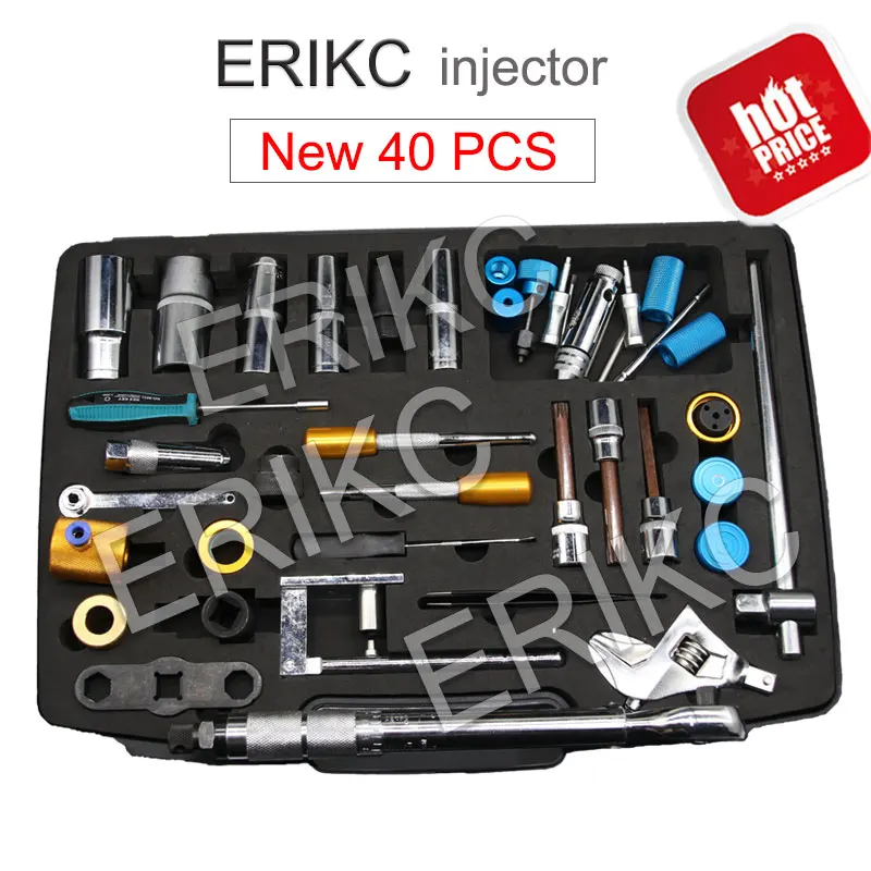  ERIKC 40 шт. инструменты для разборки и ремонта инжектора crdi cr зажим демонтажа общей топливной