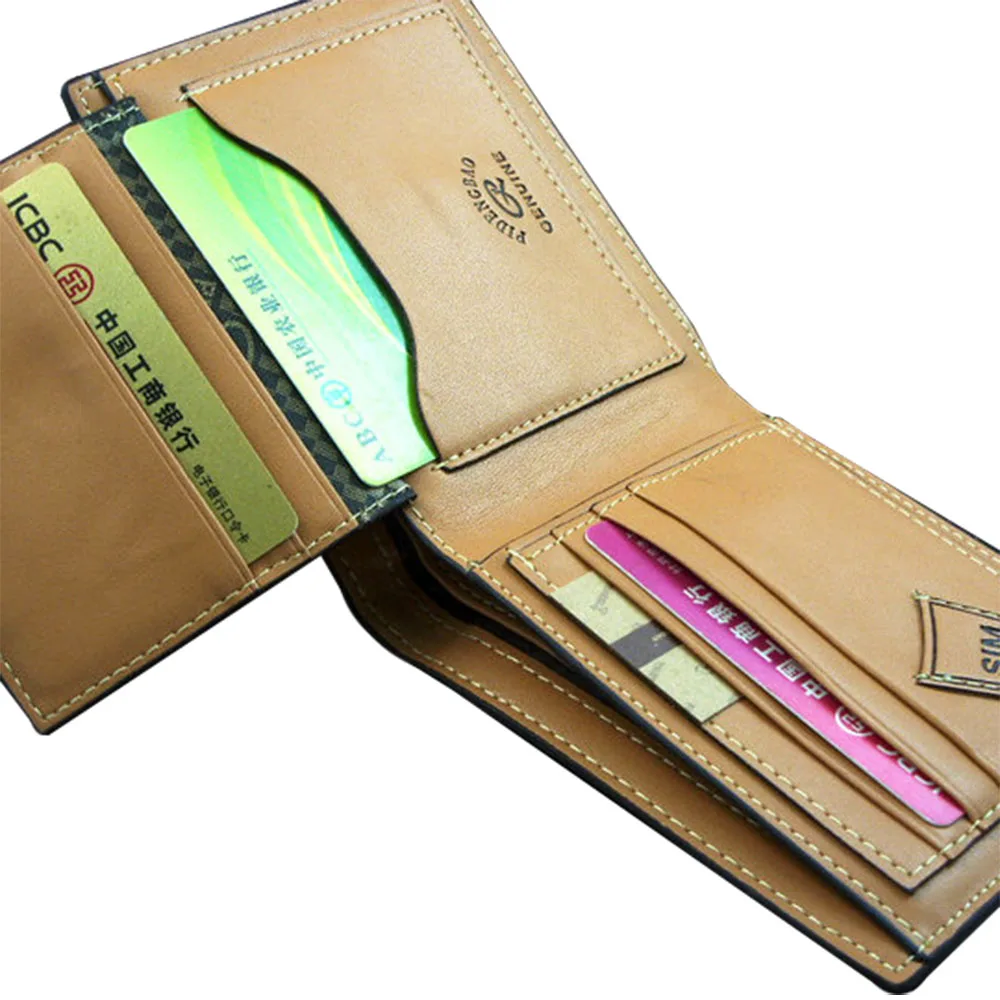 2019 New Arrival PU Leather Men Wallets Fashion Plaid Wallet Coin Purse Pocket Bifold Wallet For Travel