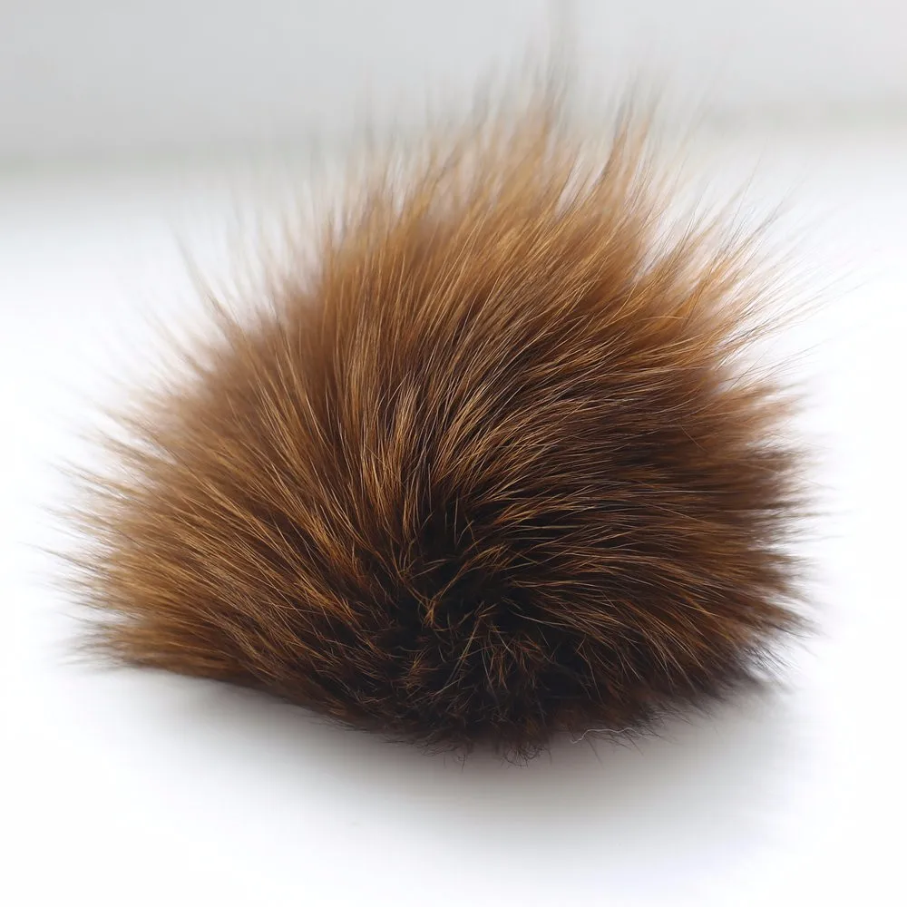 decorations balls raccoon fur ball detachable bag accessories  Real fluffy fox fur pompoms
