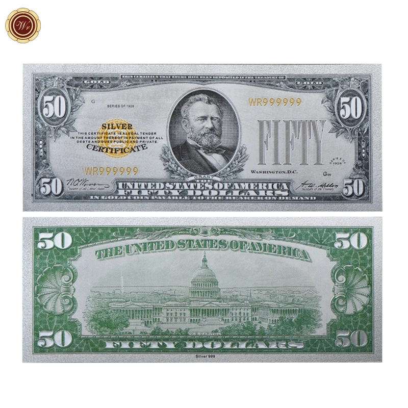 Amazon Hot Sale US Dollar Banknote 1928 Money 50 Dollar Gold Foil US Dollar Banknote For Collection