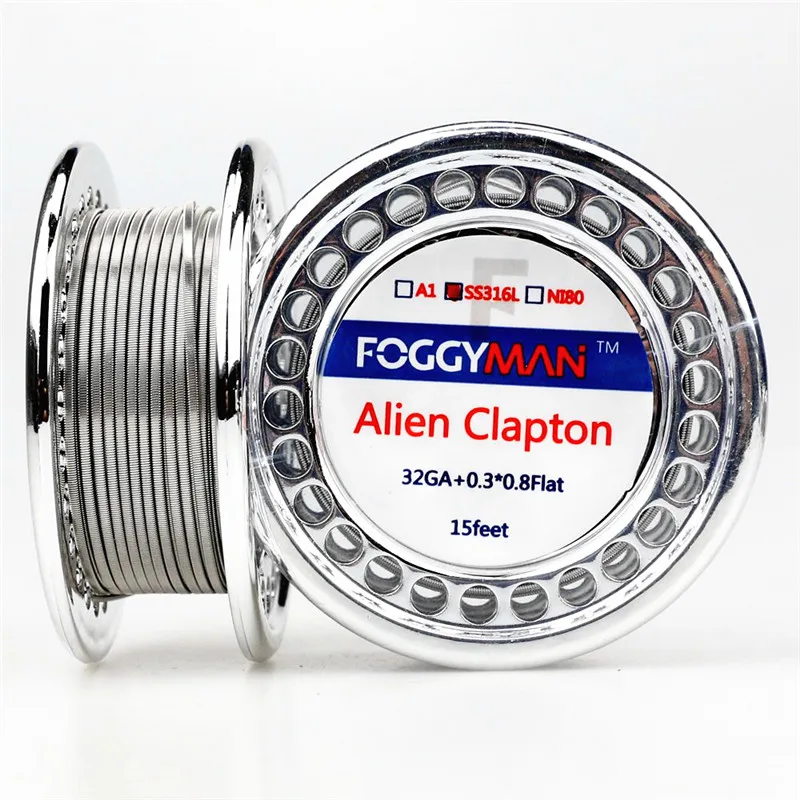 
Foggyman SS316L wire pre wrapped clapton Tiger Twist Hive fused clapton alien clapton flat mix twist resistance heating wire 