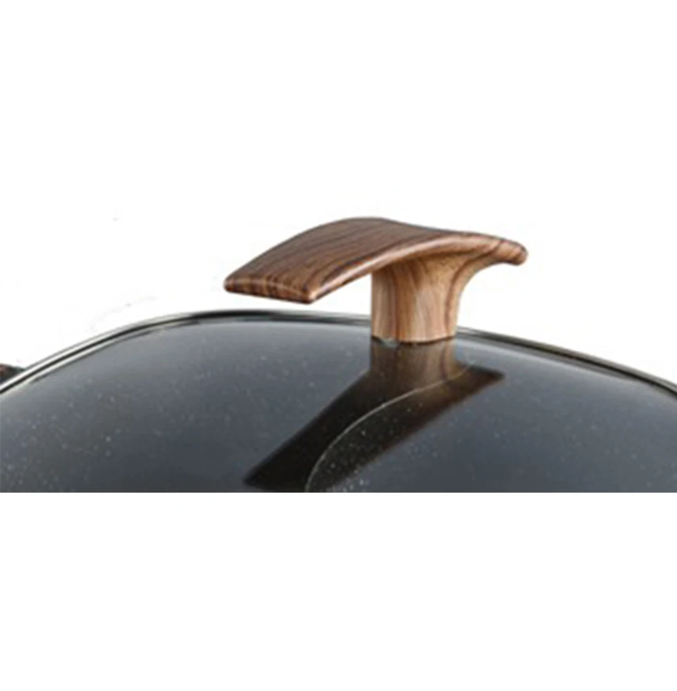 Large 32*32 cm  Electric Skillet  Hot Pot with Marble Coating