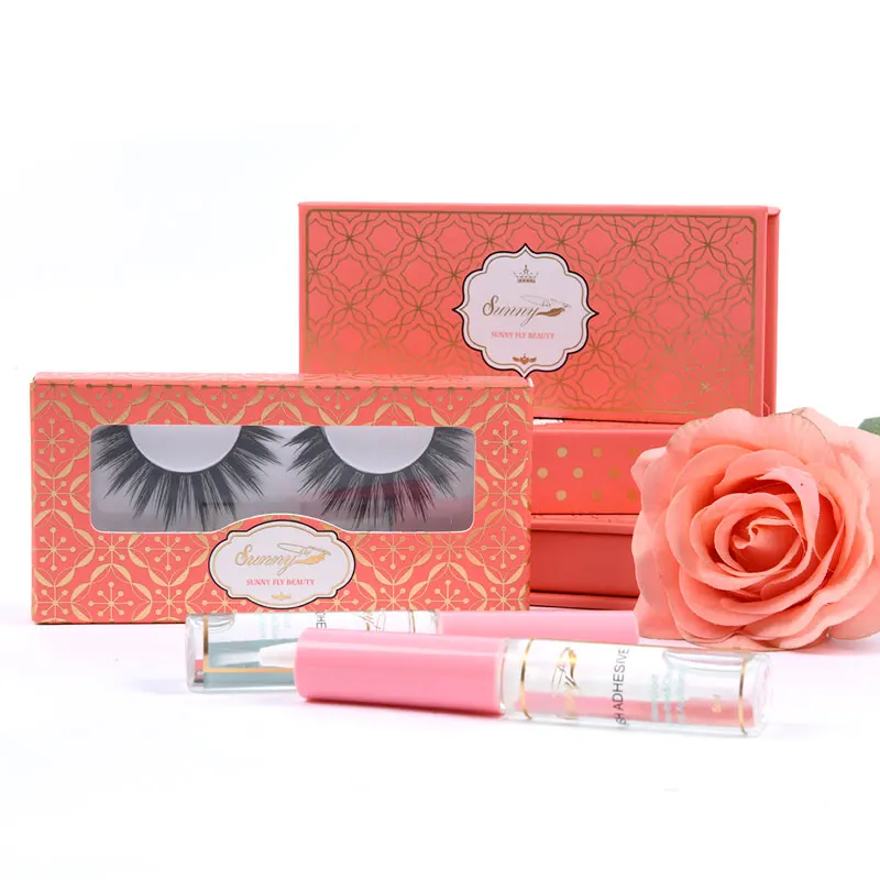 
Cheap 3 pack plastic private label human hair false eyelashes packaging label trays 