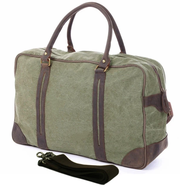 2016 Vintage Military Canvas Leather Men's Travel Bag