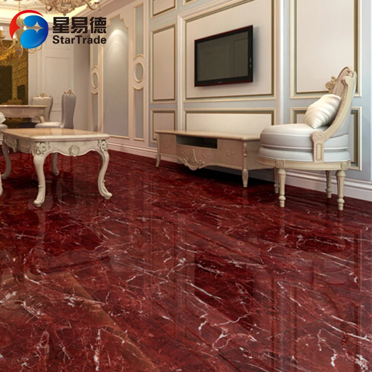 Waterproof bathroom living room polished beauty glazed vitrified red floor tiles