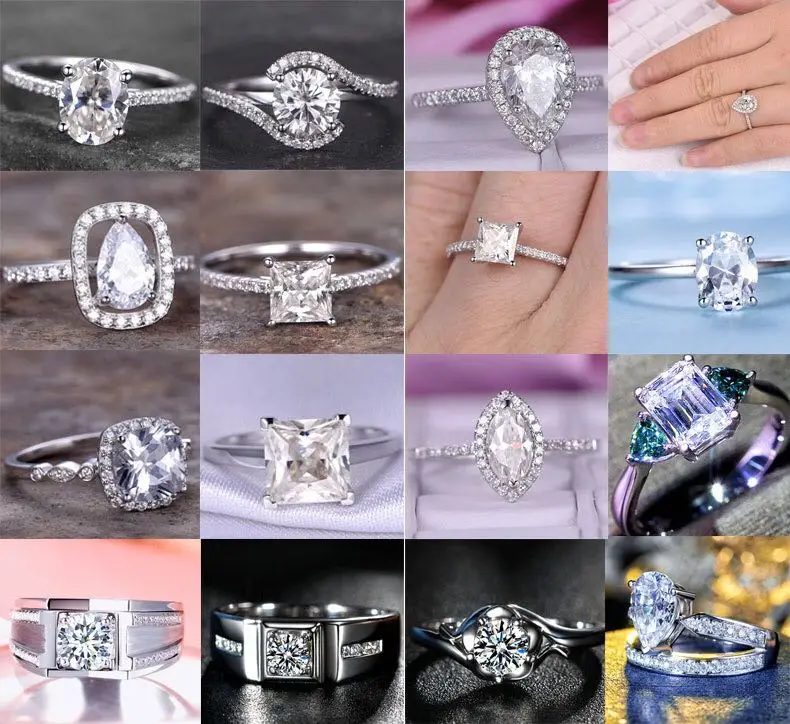 Кольцо с муассанитом для девушек ювелирное изделие под заказ цепочкой золото выполнено в стиле принцессы