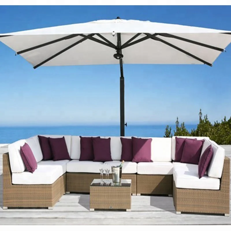 factory hot sale popular style low cost outdoor wicker rattan furniture garden rattan sofa patio sun lounge SCSF-126