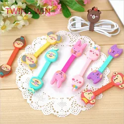 japan cute fancy cell phone accessories Factory Directly silicone animal design multi-function phone wire rope winder 090