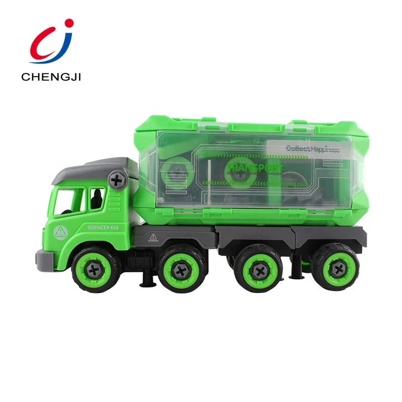 Education take apart remote control container car kids diy truck assemble toy