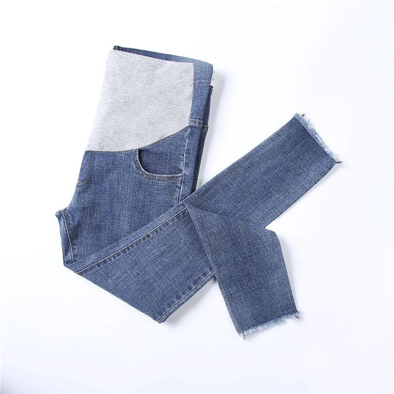 
KY pregnant tube High-rise waist Over-the-bump jersey belly band waistband Skinny fit maternity jeans 