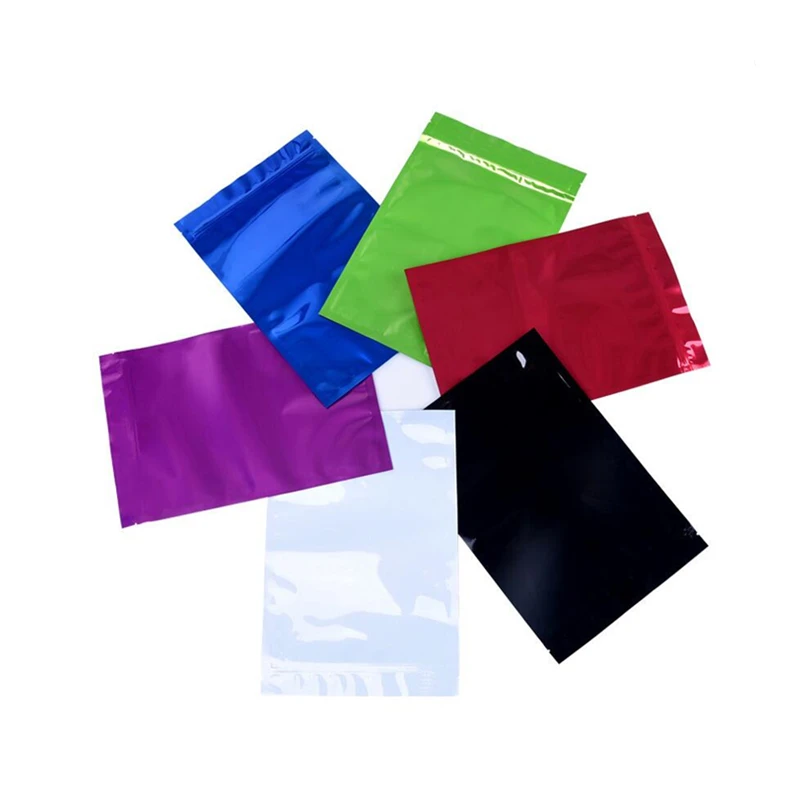 
Custom rose gold color food grade 3 sides sealed small plastic aluminium foil mylar pouch ziplock aluminum bag 