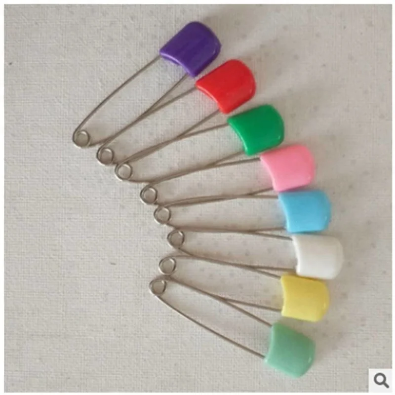 Hot Selling Colorful 55mm Flat Plastic Head  Safety Pin For Cloth Diaper