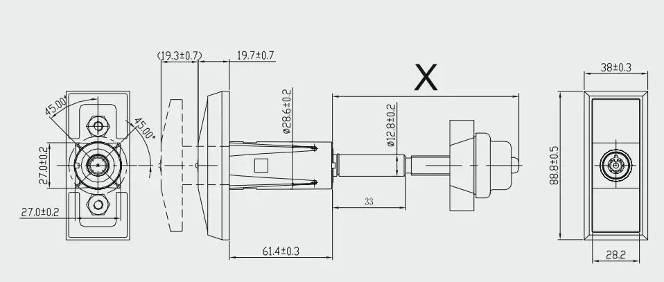 MK200 Zinc Alloy T-Handle Pop Up Vending Machine Lock with Tubular Key