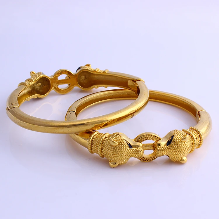 
Leopard Design Thick for Man Gift 18k Gold Plated Jewelry Bangle 