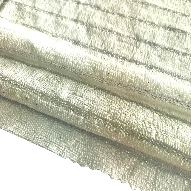 Good price 300d96f stripe hacci thick knit fabric with metallic glitter