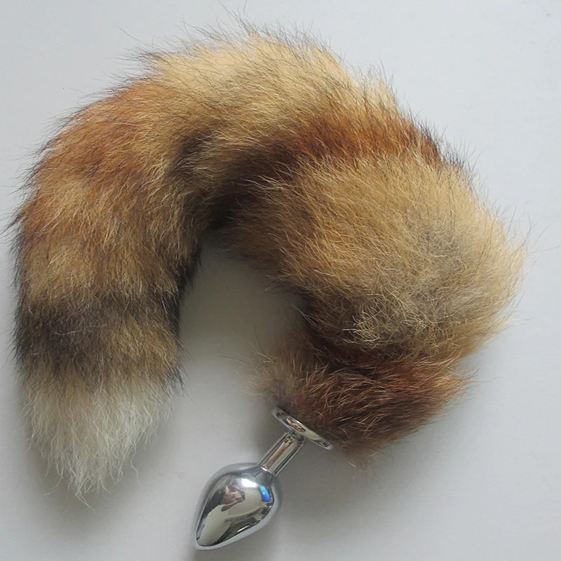 metal fox tail anal butt plug cat tail sex products