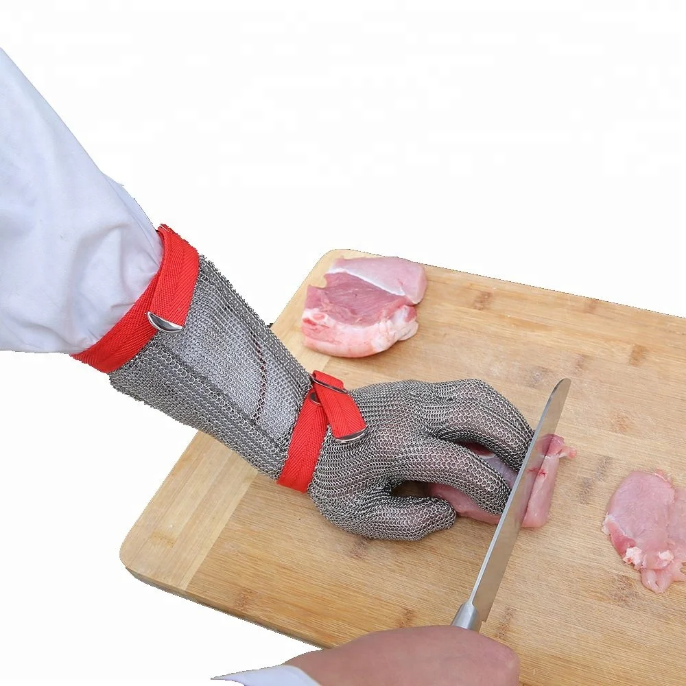 Long sleeve stainless steel gloves for arm and hand protection