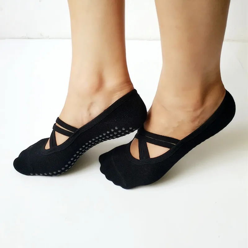 Высококачественные носки для йоги, Нескользящие Хлопковые женские осенние носки для йоги, пилатеса с захватами