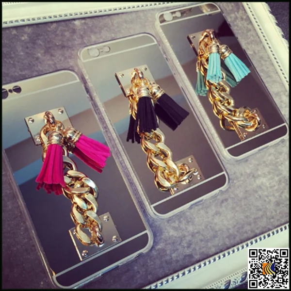 Crystal Chain Brush Case, Transparent Case for iPhone6s, TPU Soft Case for 6S Plus