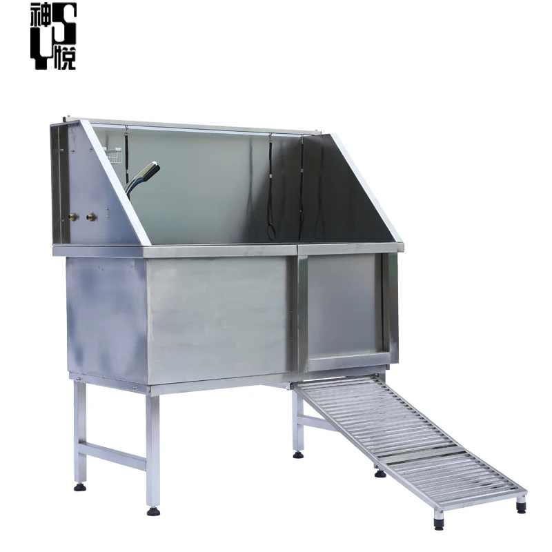 Stainless Steel Adjustable Height Dog Bathtub Dog Shower Tub for Pet Grooming