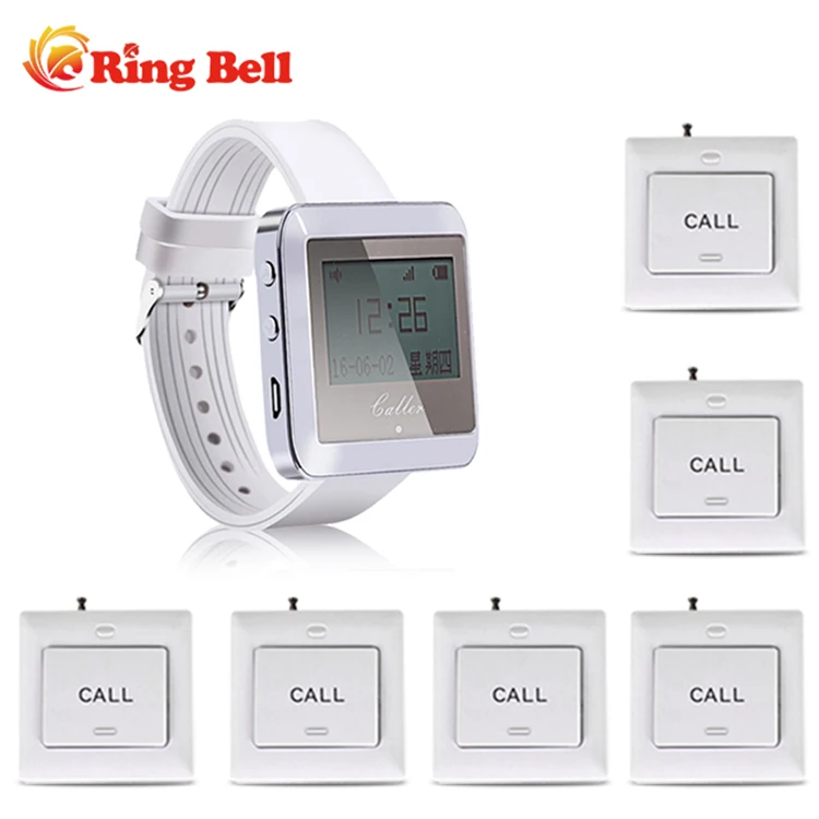 Ringbell restaurant wireless calling system with Wrist Watch paging mini