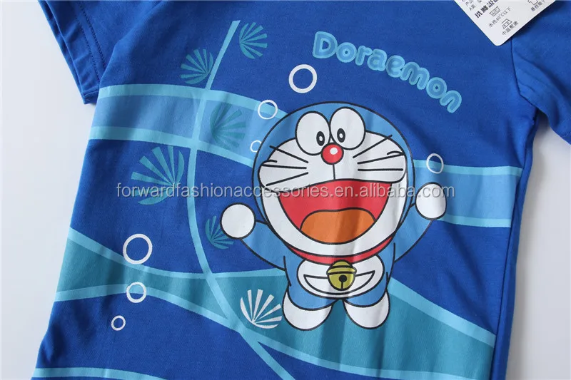 New Cartoon Printing Tunic Baby Kid Clothes Doraemon Tee Shirt