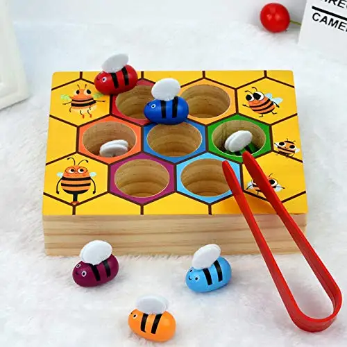 
Beehive and Bees with Clamp Picking Game and Color Matching Practice 