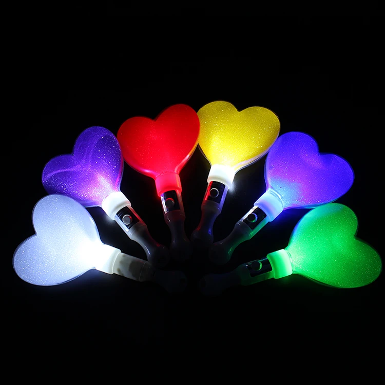 
 Праздничная поставка, концертная пластиковая мигающая светящаяся палочка в форме сердца, светодиодная палочка  