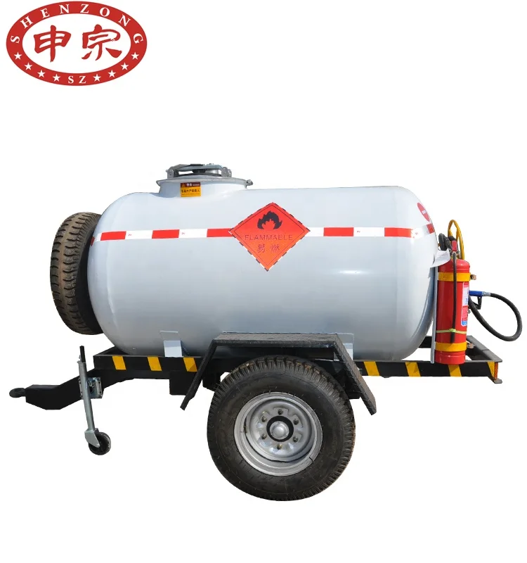 
small drawbar trailer 1000L diesel fuel transport tanker trailer 