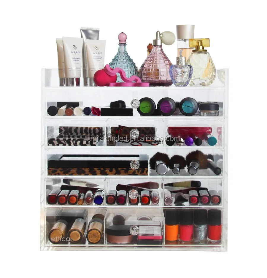 Акриловый Органайзер для косметики с 5 ящиками прозрачный акриловый комод ювелирных изделий крышкой и
