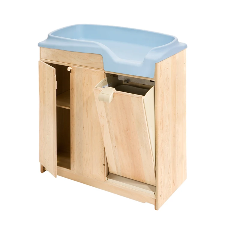 
Montessori material adult baby furniture wooden folding baby changing table with bath 