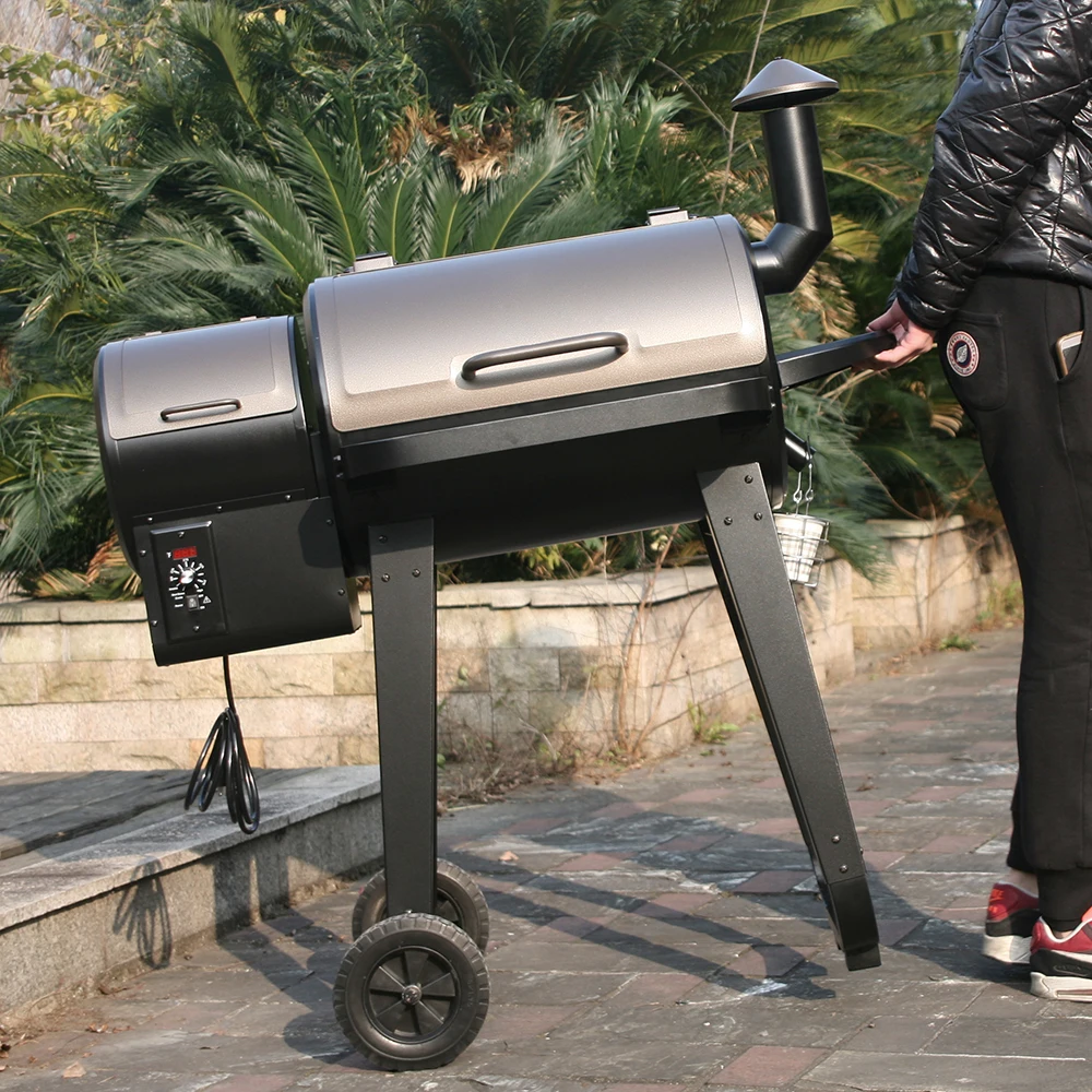 
Germany Backyard Charcoal BBQ Grill Offset trailer grills/Smoker Barrel Barbecue Smoker Metal Grills with Trolley Cart for Backy 