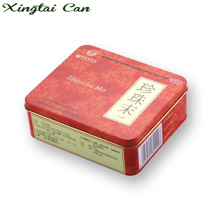 
Medicine Packing Rectangle metal Tin Can 100g 