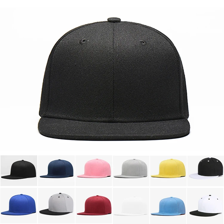 Wholesale High Quality Custom Logo Hip Hop 6 Panel Blank Snapback Hats