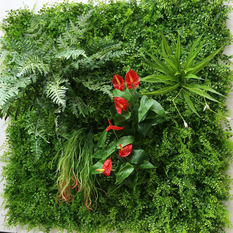 Latest Custom Artificial Exterior Living Wall Backdrop Interior Green Walls Fake Foliage Plant Wall for Office or Home Decor