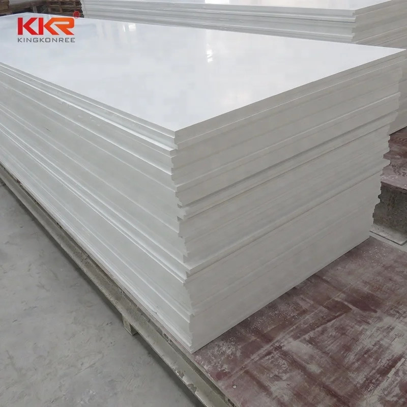 Building materials acrylic white color solid surface sheet artificial stone for table top and kitchen top