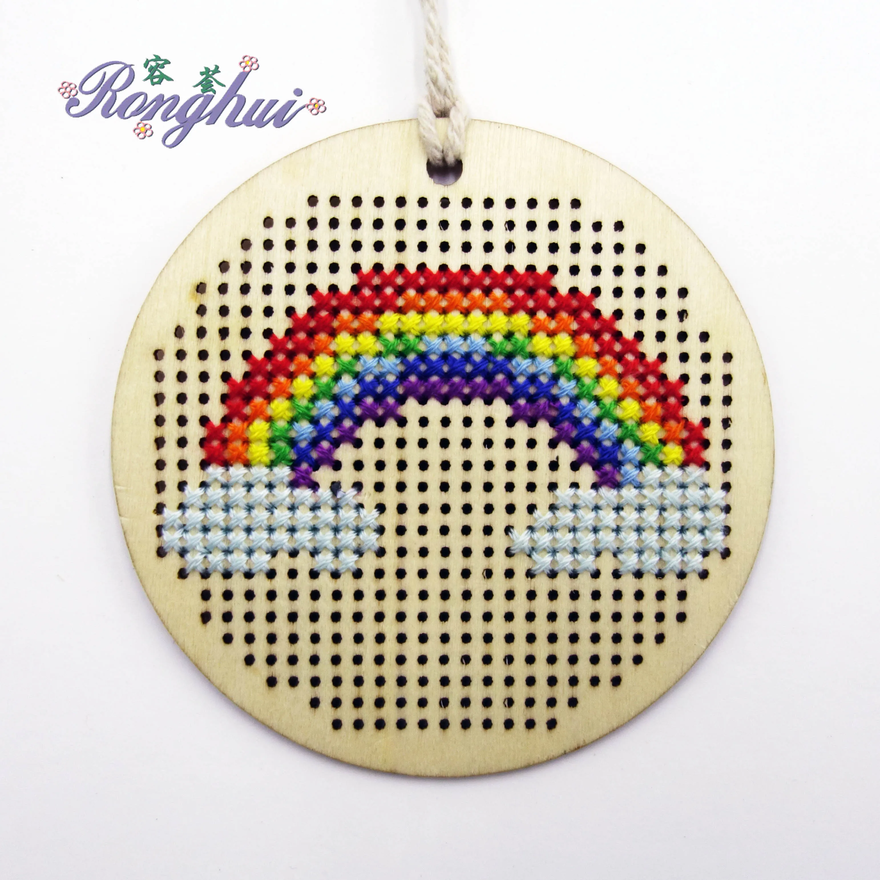 DIY Unicorn Rainbow laser cut out wood cross stitch kits