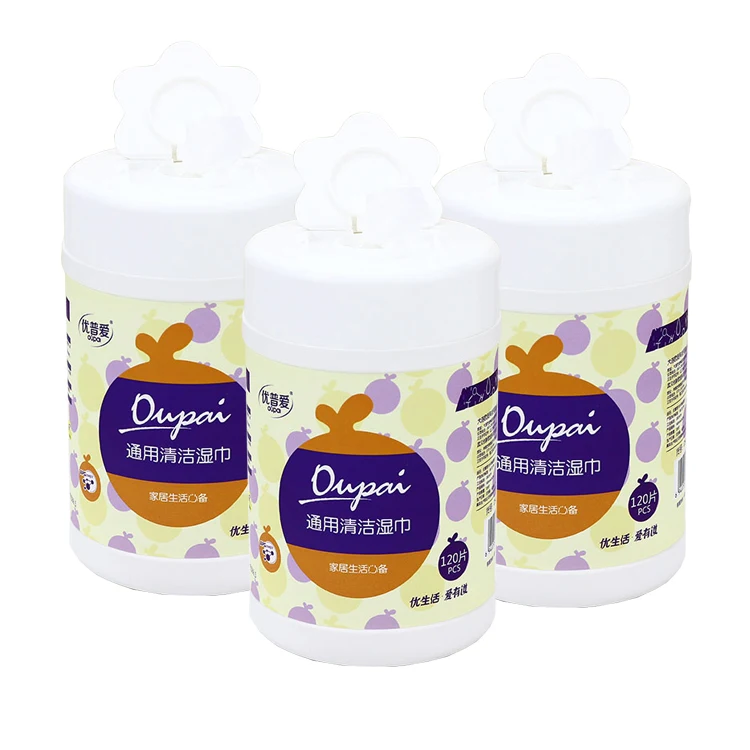 120pcs antibacterial Customized Medical alcohol wet wipes in plastic tube