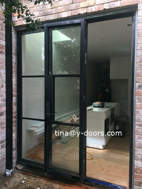 Steel Wall Mounted Glass Door French Entry Door and window designs