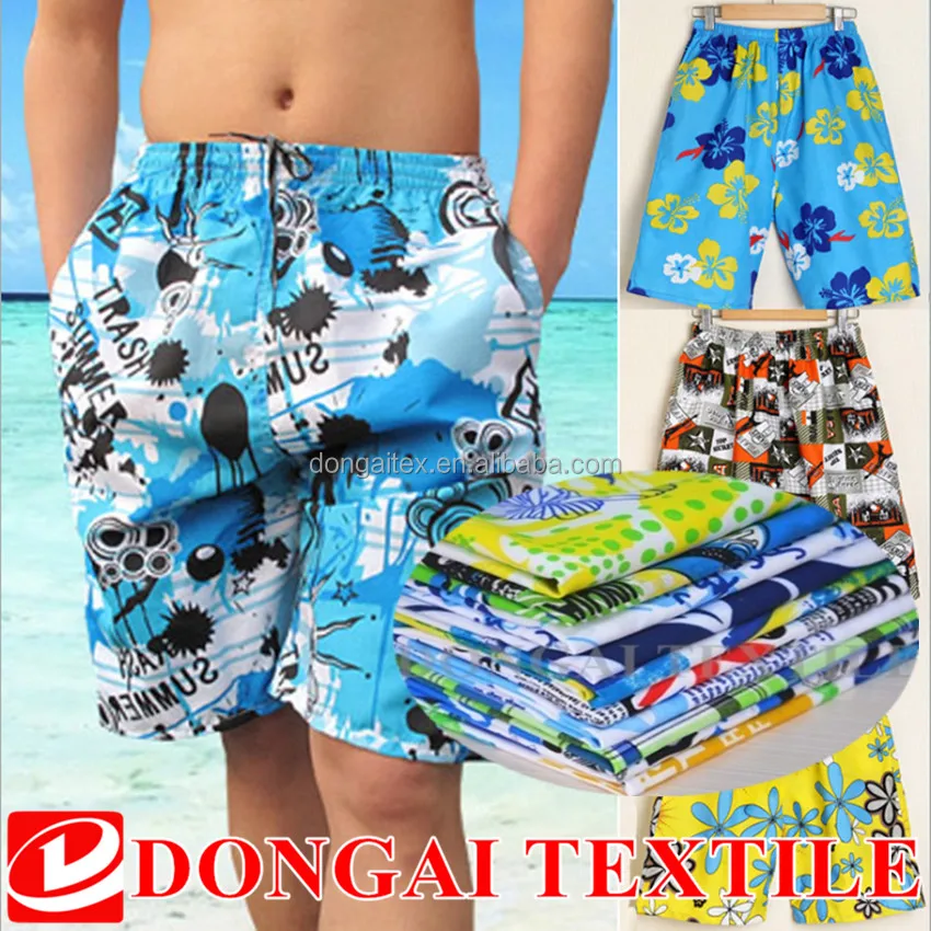
100% polyester velvet printing fabric for swim shorts 