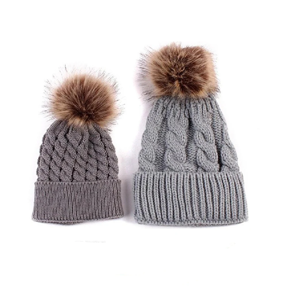 Parent-child Hat Warmer ,Oenbopo Mother & Baby Daughter/Son Winter Warm Knit Hat Family Crochet Beanie Ski hat